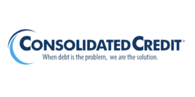 Consolidated Credit logo with the tagline "When debt is the problem, we are the solution"